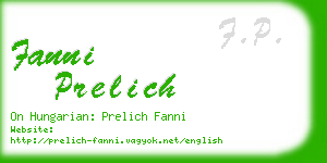 fanni prelich business card